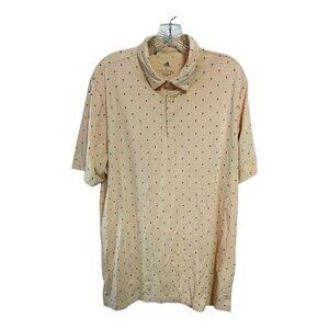 Adidas Primegreen Performance Polo Shirt Peach Micro Print Men’s Large